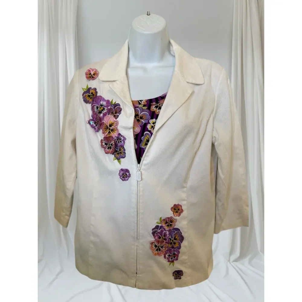 Bob Mackie Wearable Art Two-Piece Embroidered Set - Size M - Picture 6 of 13